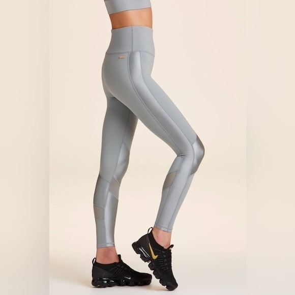 ALALA Love Tight Ballet high waisted Leggings gray Mesh panels Size M - Picture 3 of 12